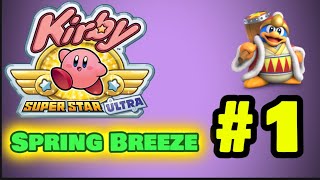 WE GATHER ALL THE SPARKLING STARS AND DEFEAT DEDEDE Kirby Super Star Ultra Episode 1Spring Breeze [upl. by Par]