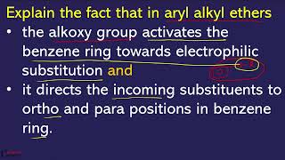 alkoxy group activates benzene ring towards electrophilic substitution amp it directs the incoming su [upl. by Eaves]