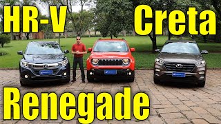 Comparativo Honda HRV x Jeep Renegade x Hyundai Creta [upl. by Aviv]