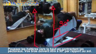 Exercice de musculation des pectoraux développé décliné haltères [upl. by Cram795]