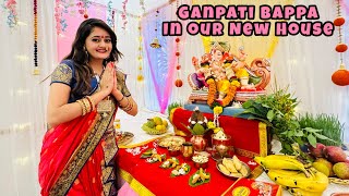 😍Grand Welcome Of Ganpati Bappa In our New House 🩷 Bindass Kavya Ganesh Chaturthi Celebration [upl. by Asira634]