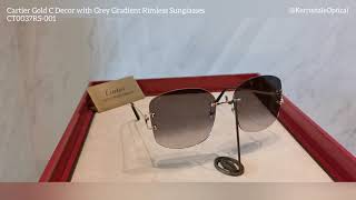 Authentic Cartier Gold C Décor with Grey Gradient Rimless Sunglasses CT0037RS001 [upl. by Adeys812]