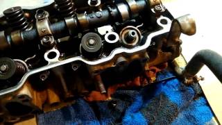 22re valve seat replacement [upl. by Enyrehtac651]