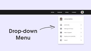 How To Make Dropdown Profile Menu Using HTML CSS amp JavaScript  Toggle Menu For Website [upl. by Ryun]