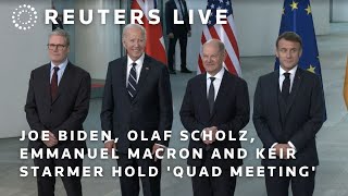 LIVE US President Joe Biden German Chancellor Olaf Scholz French President Emmanuel Macron and… [upl. by Ibot448]