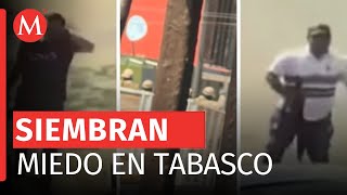 Violencia en Tabasco Hombres armados incendian autobús y 2 vehículos en Macuspana [upl. by Renckens]