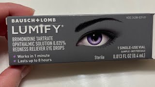 BauschLomb Lumify Eye Drops Review [upl. by Elohcim2]