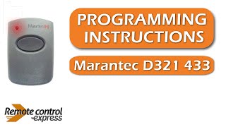 Programming my remote Marantec D321 433 [upl. by Ynttirb]