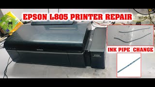 Epson L805 Printer Repair I Epson L805 printer ink pipe Change [upl. by Namyw]