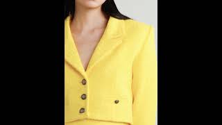 Style Spotlight Chrissy Teigens Alessandra Rich Yellow Tweed Jacket [upl. by Enilrem]