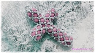 Tutorial perline come fare una croce con perline e cristalli bicono swarovski o cipollotti [upl. by Yenttirb]