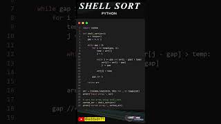 Python Short Code  Shell Sort [upl. by Ahsinaj]