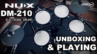 NUX DM210 affordable beginner electronic drums unboxing amp playing by drumtec [upl. by Shantha]