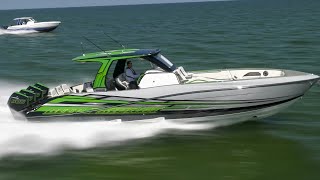 Deep Impact Boats running during the 2024 Miami Boat Show Poker Run Florida Power Boat Club [upl. by Annyl]