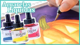 como pintar con acuarelas liquidas [upl. by Nnylekoorb62]