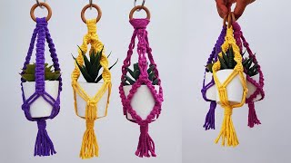 DIY 3 mini PORTAMACETAS en MACRAME paso a paso  DIY 3 Mini Macrame Plant Hanger Tutorial [upl. by Lawrence]