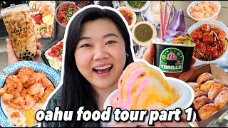 What to Eat in HAWAII Oahu Food Tour Part 1 [upl. by Hadrian]