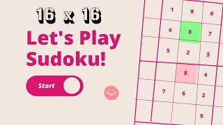 SUDOKU 16x16  THE BEST NUMBER PUZZLE GAME  IQ Enhancement numbergame sudokupuzzles [upl. by Buttaro]