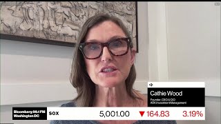 Cathie Wood on Fed Stocks Jobs Report Nvidia [upl. by Elagibba]