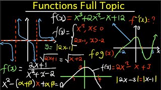 Functions  Basics Quadratics Polynomials Radicals Rational Modulus Sketch Domain amp Range [upl. by Merete]