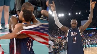 Team USA SO HYPED after defeating France to win GOLD Medal at Olympics [upl. by Aserret]