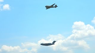 Cargo Heritage Flight C47 Skytrain amp C17 Globemaster 2024 Charleston Air Show [upl. by Nivad319]