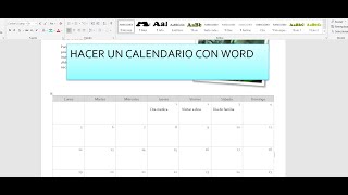 HACER UN CALENDARIO EN WORD Calendario simple [upl. by Lattimer]