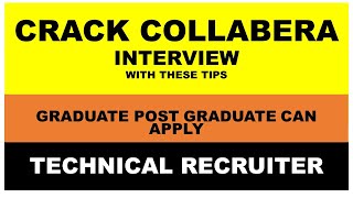 Collabera Technical Recruiter Selection Process Salary I Interview Questions  BE MBA  Interview [upl. by Irianat527]