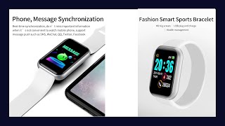 Y68 Smartwatch Sports watch unboxing and setup [upl. by Dnalra]