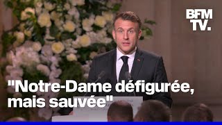 Réouverture de NotreDame le discours dEmmanuel Macron en intégralité [upl. by Goodden]