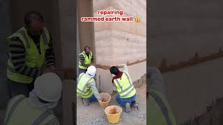 repairing rammed earth wall earthbuilding [upl. by Lisandra330]