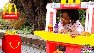 MCDONALDS Drive Thru Pretend Play Happy Meal For Children [upl. by Rabbaj666]