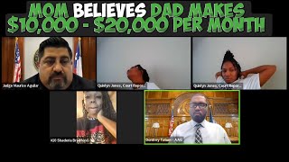 Mom Believes Dad Makes 10000  20000 Per Month  Child Support Court [upl. by Nojel]