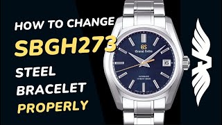 How to Change Grand Seiko Watch Bracelet with Drilled Lugs [upl. by Eimmij501]