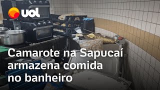 Comida no banheiro veja vídeo do camarote no Rio que foi interditado pelo MP [upl. by Oniluap96]