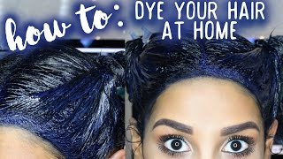 How To Dye Your Hair At Home BLUE BLACK [upl. by Dianthe]