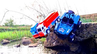 Double Tata Truck Accident  Heavy Loading sand pulling out Swaraj 855 Tractor  Dump truck [upl. by Emmalyn280]