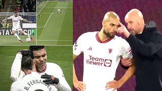 Ten Hag reaction to Bruno crazy goal and Amrabats debut for Man United vs Burnley [upl. by Ytsrik]