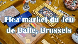 Flea Market Vossenplein  The Jeu de Balle Square Brussels  Old and antiques Walking tour [upl. by Adaval]