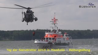 Hubschrauber und Rettungskreuzer  Tag der Seenotretter 2013 in Maasholm [upl. by Snevets]