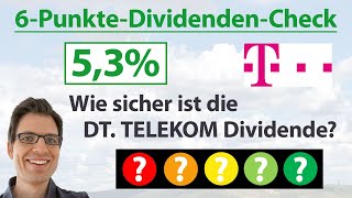 DEUTSCHE TELEKOM Aktie Wie sicher ist die Dividende  6PunkteDividendenAnalyse [upl. by Atirehgram]