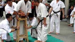 Budokan Brick Breaking while standing on eggs [upl. by Elokyn]