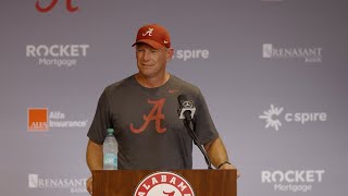 Alabama coach Kalen DeBoer recaps first scrimmage of preseason camp [upl. by Ahsyen23]