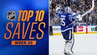 Top 10 Saves from Week 20 202324 NHL Season [upl. by Xuerd]