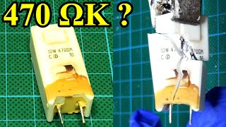 Ceramic Resistor Wirewound ΩK find resistance break apart take a look inside measure multimeter [upl. by Lambertson]