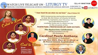 Cardinal Poola Anthony  Final Profession of Sisters of Charity Holy Mass 10am St Francis Convent [upl. by Prosser423]