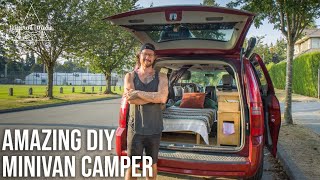 Man lives Fulltime in a Minivan  Ingenious DIY Build has everything he needs [upl. by Ajaj]