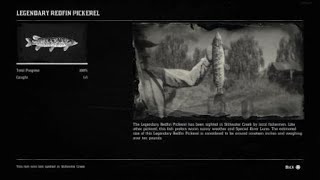 RDR2 Red Dead Redemption 2 LEGENDARY fish REDFIN PICKEREL at Stillwater Creek [upl. by Rehposirhc]