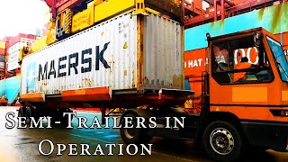 Port Terminal Operation  ISO Container Loading and Unloading from Trailer  Terminal Trailer [upl. by Amerigo]