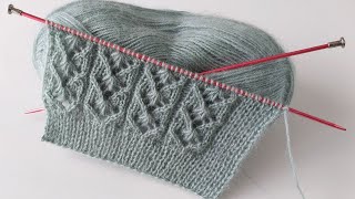 İki şiş ajurlu çok güzel kolay örgü modeli anlatımı ✅️ bayan yelek modelleri ✅️ knitting crochet [upl. by Nert]